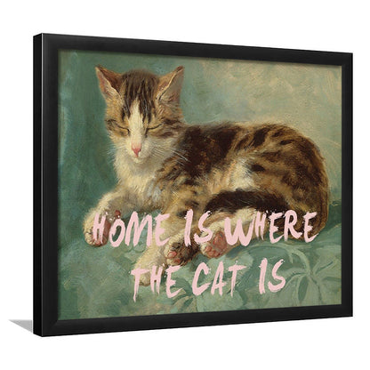Cats Print Cat Lover Print Cat Lady Art Bedroom Print Pink Print Art, Framed Art Print Wall Decor, Framed Picture