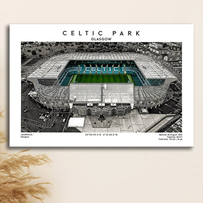 Celtic Park Stadium, Iconic Home Of Celtic, Football Stadium Wall Art Print, Canvas Print Wall Art, Man Cave Gift