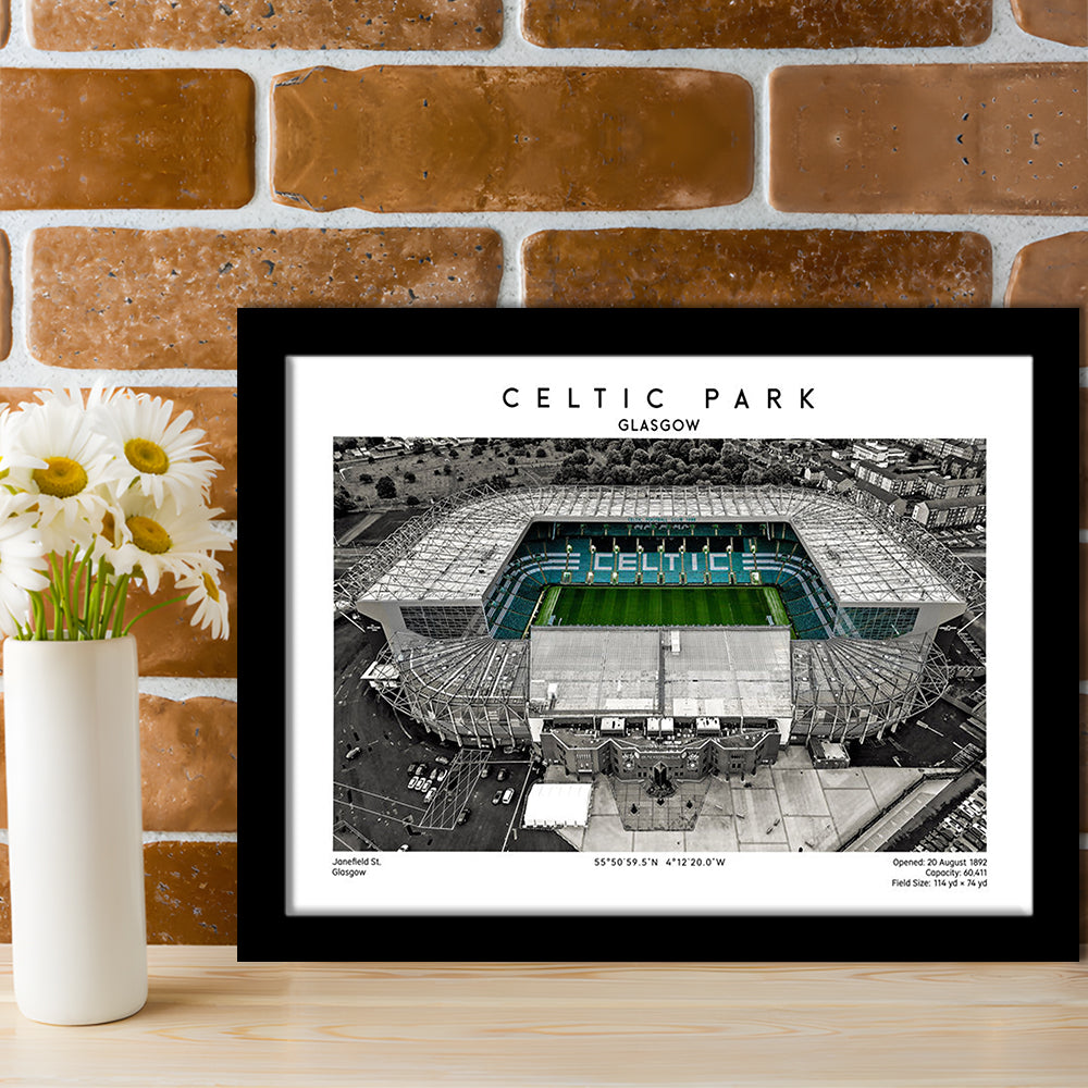 Celtic Park Stadium, Iconic Home Of Celtic, Football Stadium Wall Art Print, Framed Art Print Wall Decor
