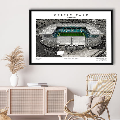 Celtic Park Stadium, Iconic Home Of Celtic, Football Stadium Wall Art Print, Framed Canvas Print Wall Art