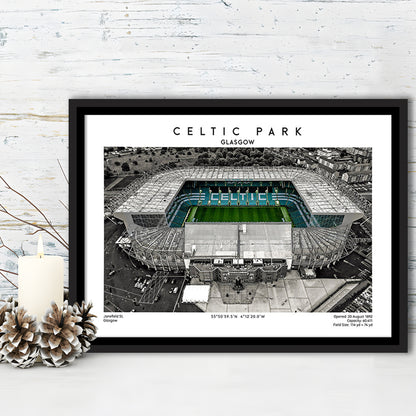 Celtic Park Stadium, Iconic Home Of Celtic, Football Stadium Wall Art Print, Framed Canvas Print Wall Art