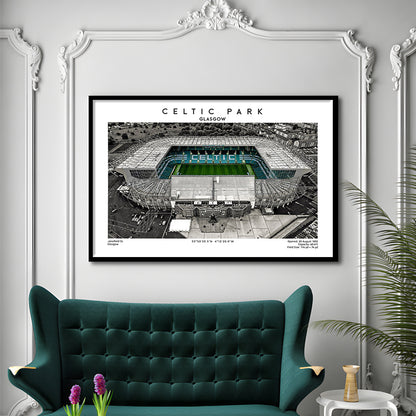 Celtic Park Stadium, Iconic Home Of Celtic, Football Stadium Wall Art Print, Framed Art Print Wall Decor