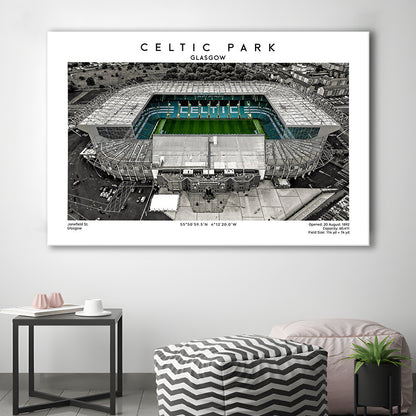 Celtic Park Stadium, Iconic Home Of Celtic, Football Stadium Wall Art Print, Canvas Print Wall Art, Man Cave Gift