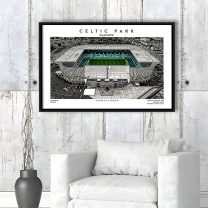 Celtic Park Stadium, Iconic Home Of Celtic, Football Stadium Wall Art Print, Framed Canvas Print Wall Art