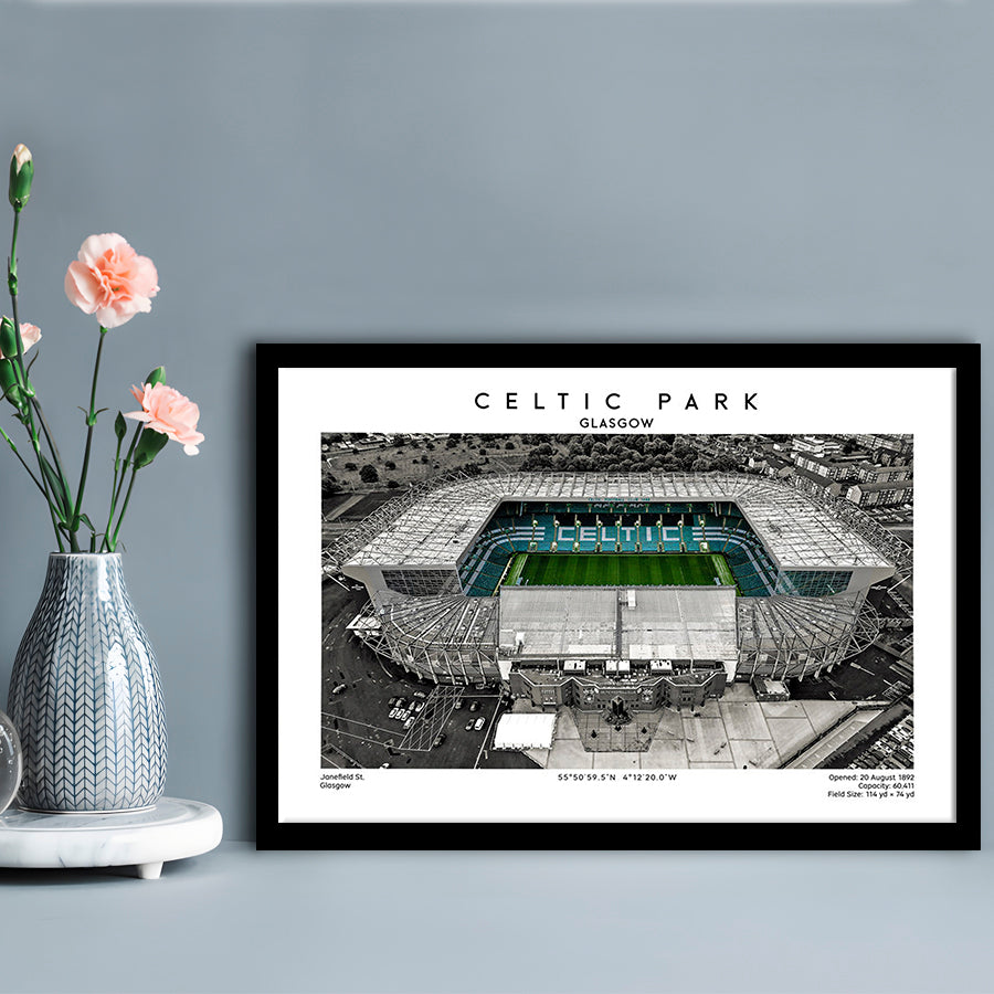 Celtic Park Stadium, Iconic Home Of Celtic, Football Stadium Wall Art Print, Framed Art Print Wall Decor