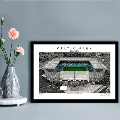 Celtic Park Stadium, Iconic Home Of Celtic, Football Stadium Wall Art Print, Framed Art Print Wall Decor