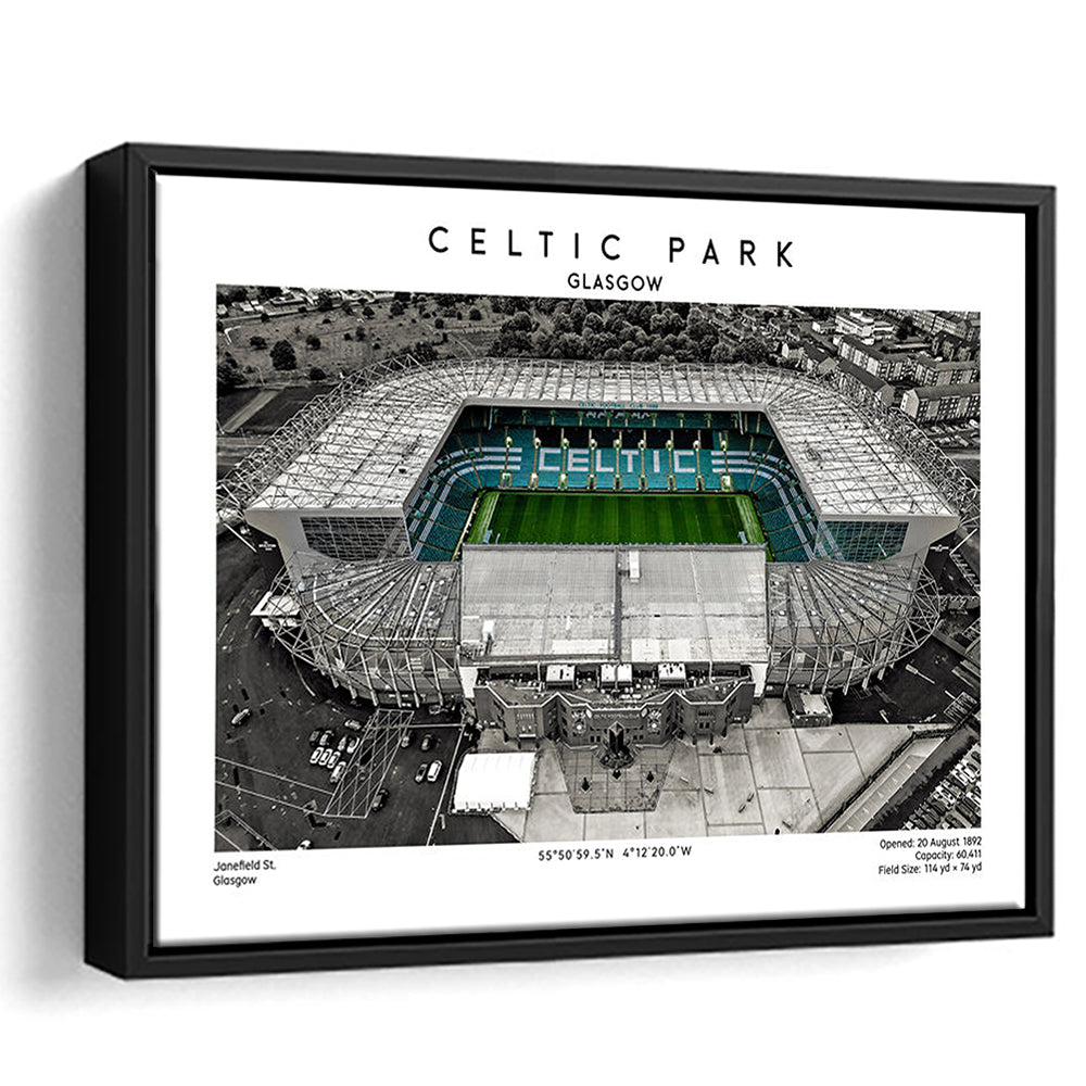 Celtic Park Stadium, Iconic Home Of Celtic, Football Stadium Wall Art Print, Framed Canvas Print Wall Art