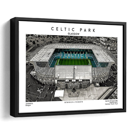 Celtic Park Stadium, Iconic Home Of Celtic, Football Stadium Wall Art Print, Framed Canvas Print Wall Art