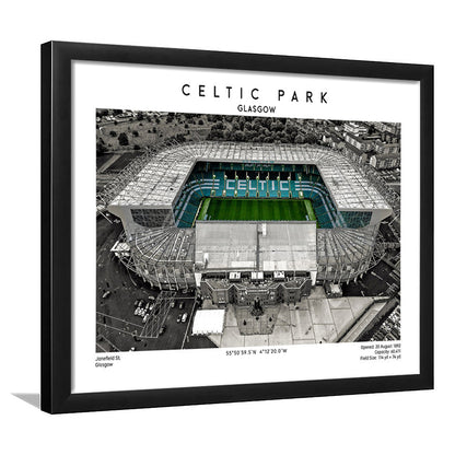 Celtic Park Stadium, Iconic Home Of Celtic, Football Stadium Wall Art Print, Framed Art Print Wall Decor