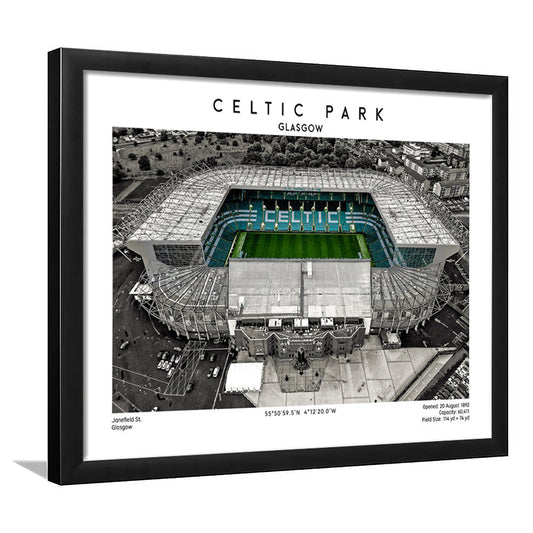 Celtic Park Stadium, Iconic Home Of Celtic, Football Stadium Wall Art Print, Framed Art Print Wall Decor