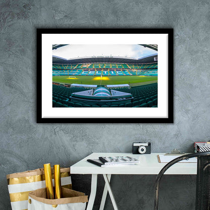 Celtic Stadium, Stadium Canvas, Sport Art, Gift for him, White Border Framed Art Print Wall Decor