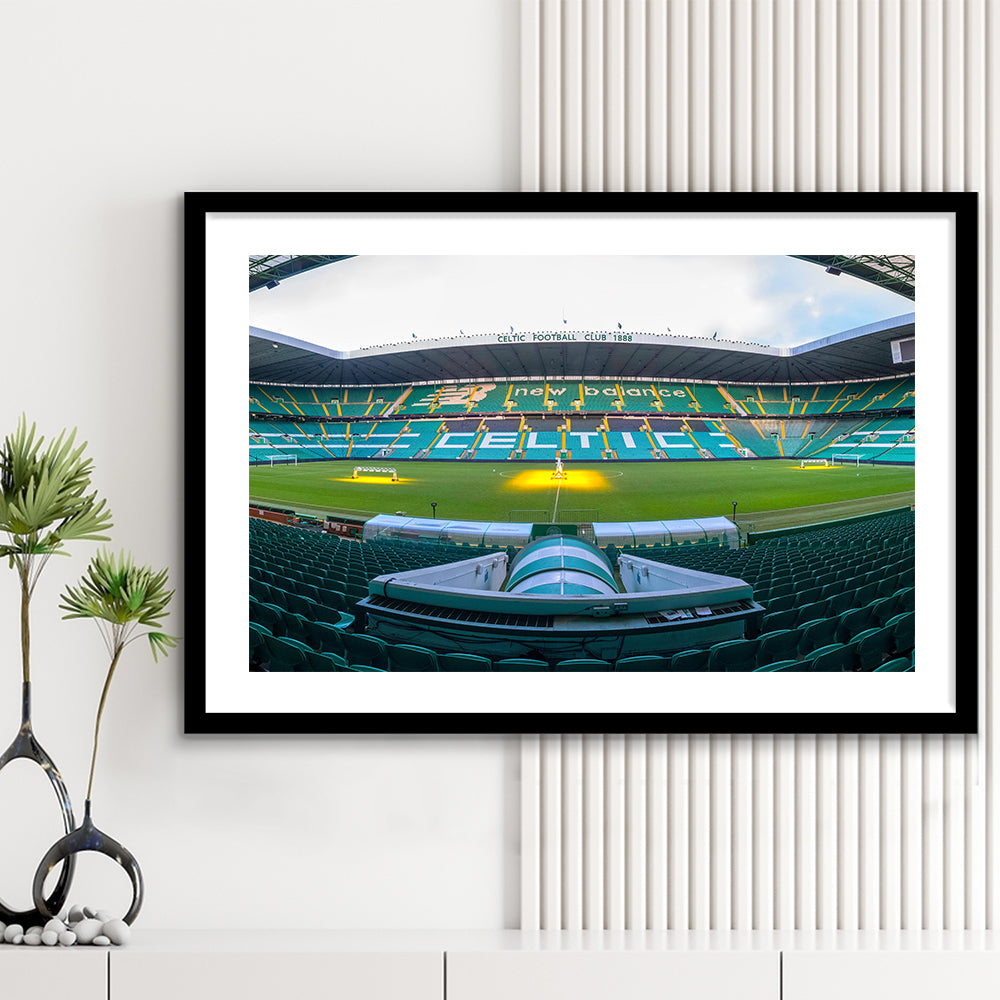 Celtic Stadium, Stadium Canvas, Sport Art, Gift for him, White Border Framed Art Print Wall Decor