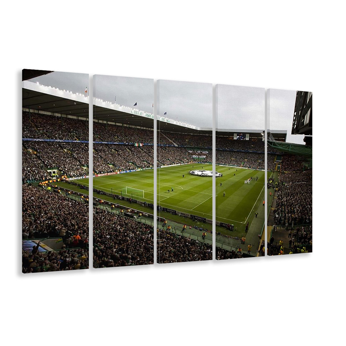 Celtic fc stadium, Stadium Canvas, Sport Art, 5 Panel B, Extra Large Canvas, Canvas Print Wall Art