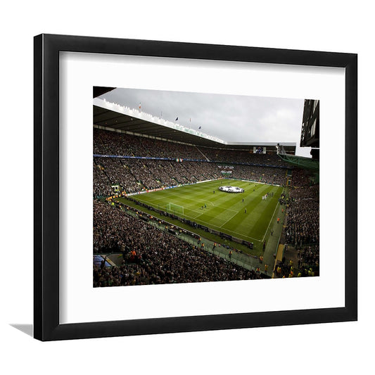 Celtic fc stadium, Stadium Canvas, Sport Art, Gift for him, White Border Framed Art Print Wall Decor