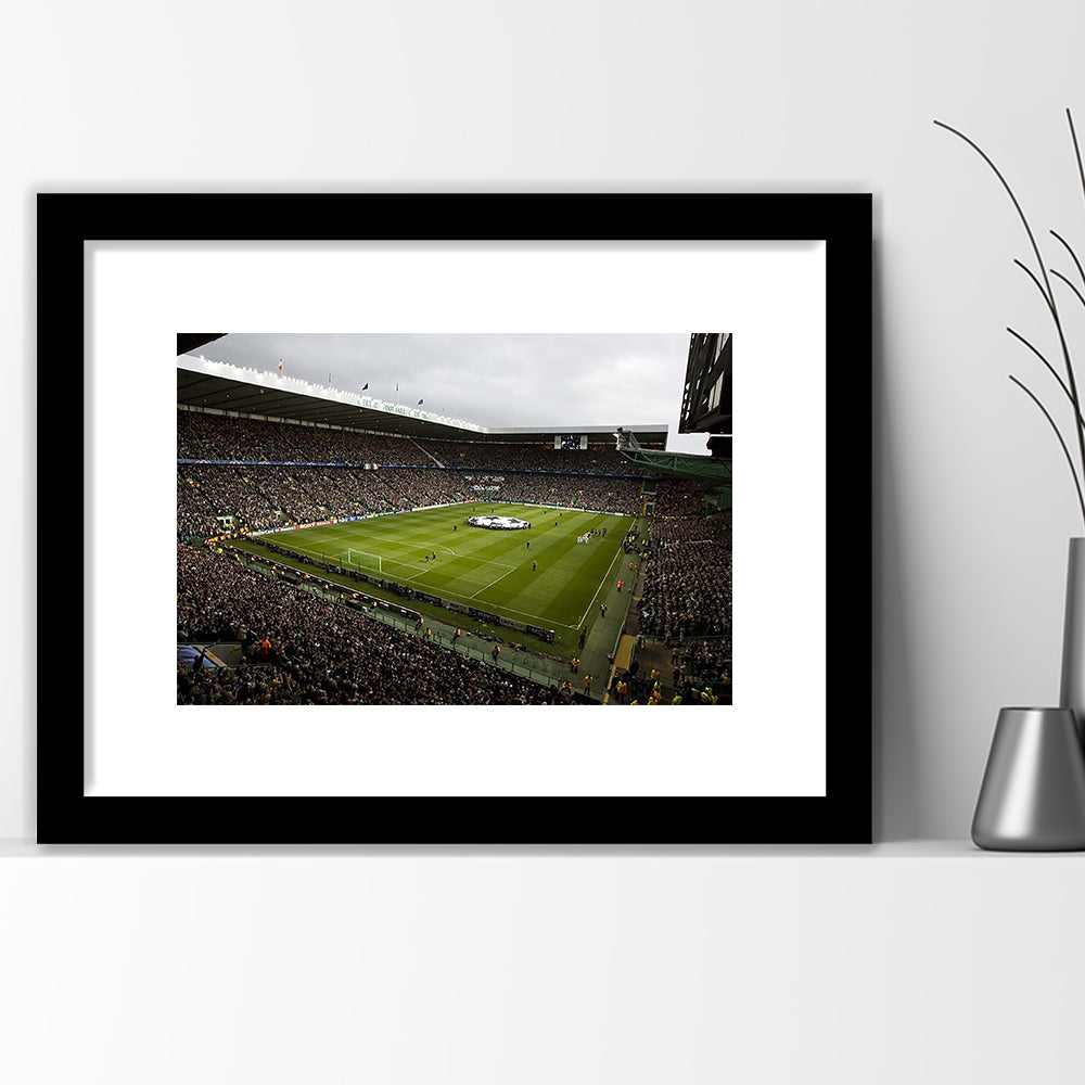 Celtic fc stadium, Stadium Canvas, Sport Art, Gift for him, White Border Framed Art Print Wall Decor