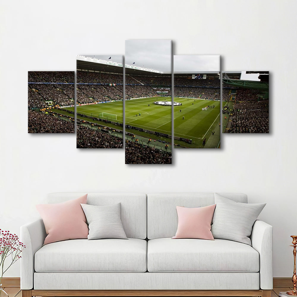 Celtic fc stadium, Stadium Canvas, Sport Art, Gift for him, 5 Panel, Large Canvas, Canvas Print Wall Art