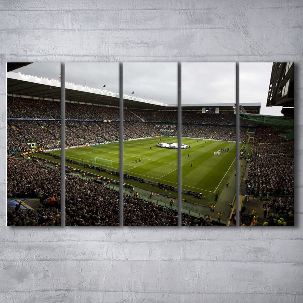 Celtic fc stadium, Stadium Canvas, Sport Art, 5 Panel B, Extra Large Canvas, Canvas Print Wall Art
