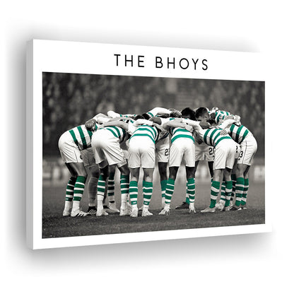 Celtic Football Team Huddle At Celtic Park, Scottish Premiership Wall Art Print, Canvas Print Wall Art, Man Cave Gift