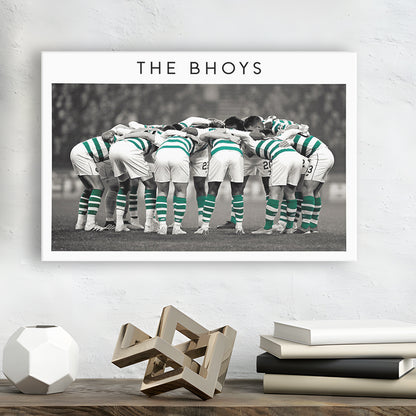 Celtic Football Team Huddle At Celtic Park, Scottish Premiership Wall Art Print, Canvas Print Wall Art, Man Cave Gift