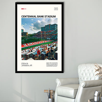 Centennial Bank Stadium Print, Arkansas State Red Wolves Stadium Art, Gifts for him, Sport Art, Framed Art Print Wall Decor