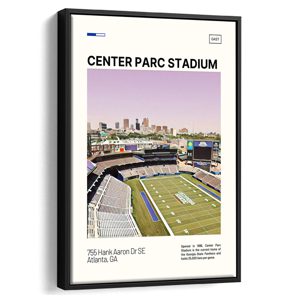 Center Parc Stadium Print, Georgia State Panthers Stadium Canvas Art, Man Cave Gift, Floating Framed Canvas Print Wall Art