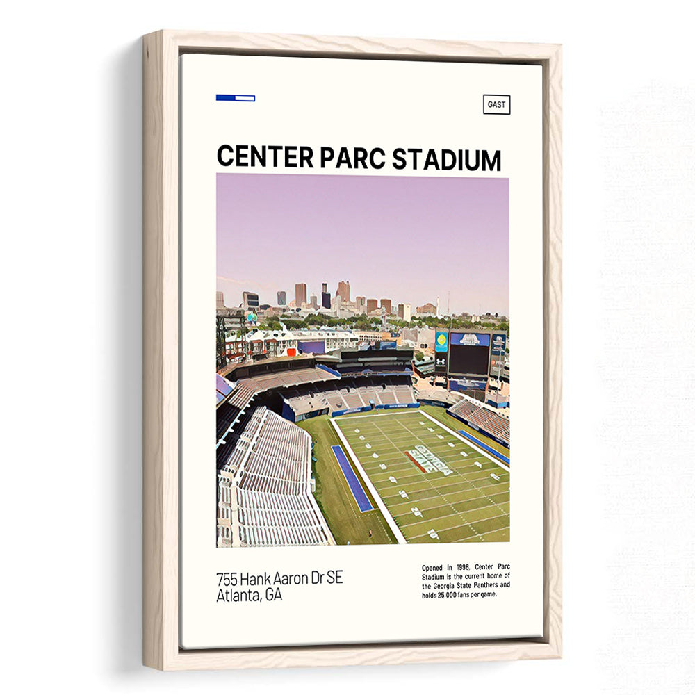 Center Parc Stadium Print, Georgia State Panthers Stadium Canvas Art, Man Cave Gift, Floating Framed Canvas Print Wall Art