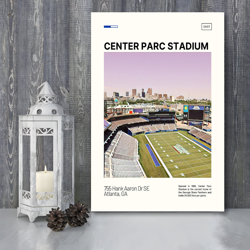 Center Parc Stadium Print, Georgia State Panthers Stadium Canvas Art, Fan Gifts, Sport Art, Canvas Print Wall Art