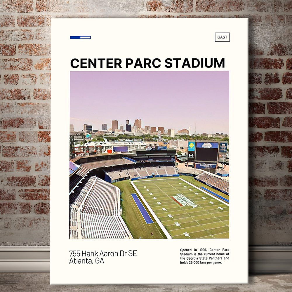Center Parc Stadium Print, Georgia State Panthers Stadium Canvas Art, Fan Gifts, Sport Art, Canvas Print Wall Art
