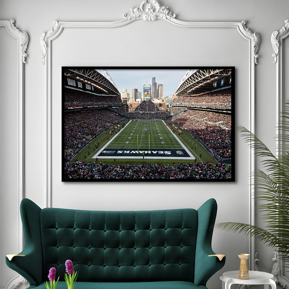 CenturyLink Field, Stadium Canvas, Sport Art, Fan Gifts, Framed Art Print Wall Decor, Picture Framed