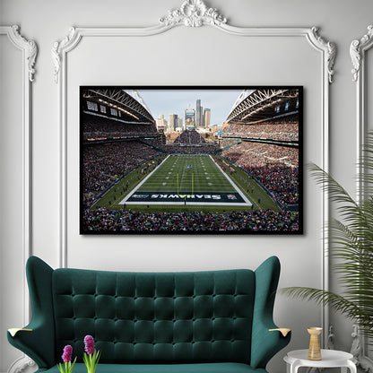 CenturyLink Field, Stadium Canvas, Sport Art, Fan Gifts, Framed Art Print Wall Decor, Picture Framed
