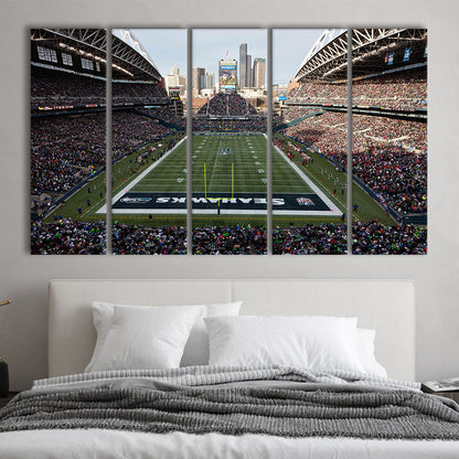 CenturyLink Field, Stadium Canvas, Sport Art, Fan Gifts, 5 Panel B, Extra Large Canvas, Canvas Print Wall Art