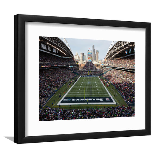 CenturyLink Field, Stadium Canvas, Sport Art, Fan Gifts, White Border Framed Art Print Wall Decor