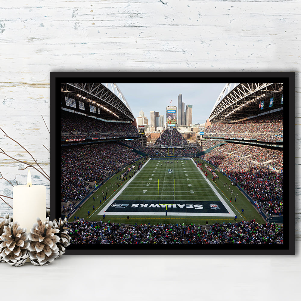 CenturyLink Field, Stadium Canvas, Sport Art, Fan Gifts, Framed Canvas Print Wall Art, Floating Frame