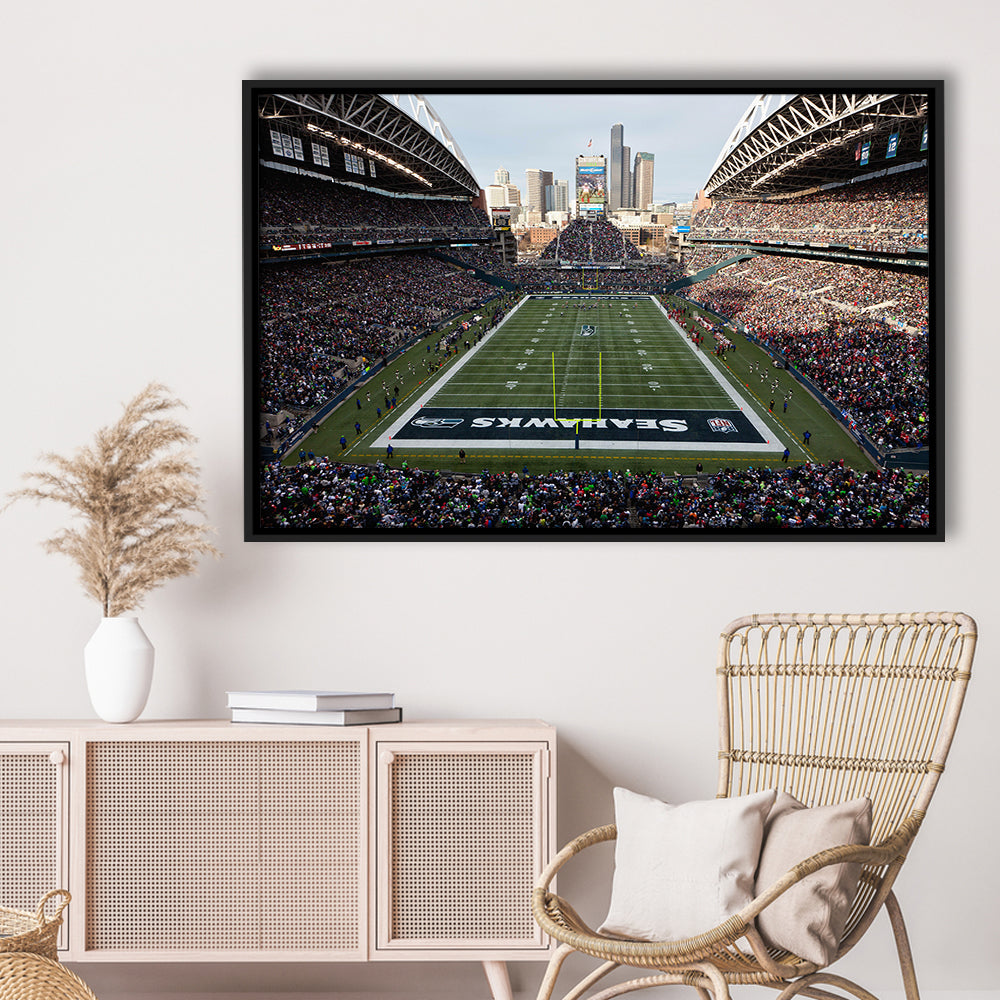 CenturyLink Field, Stadium Canvas, Sport Art, Fan Gifts, Framed Canvas Print Wall Art, Floating Frame
