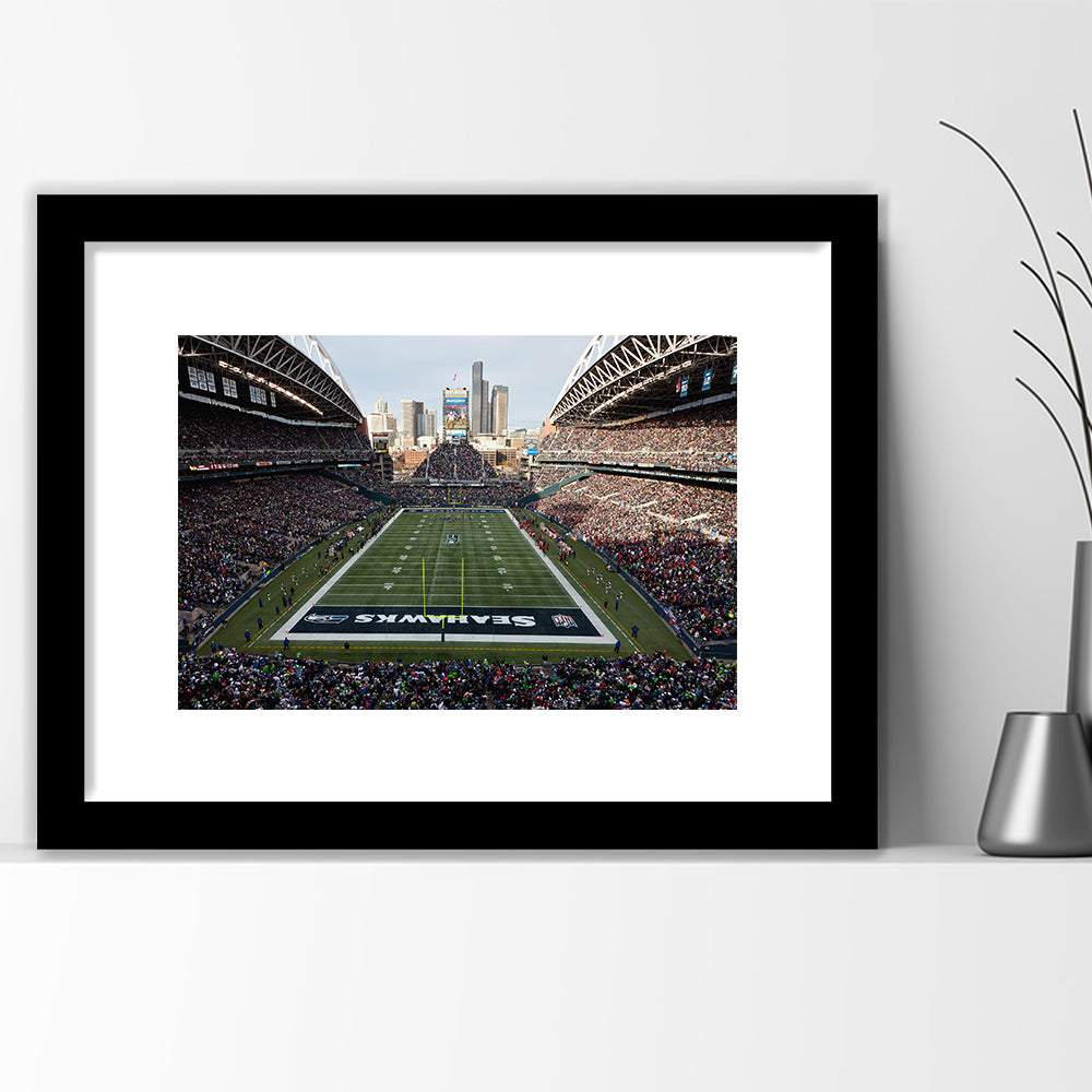 CenturyLink Field, Stadium Canvas, Sport Art, Fan Gifts, White Border Framed Art Print Wall Decor