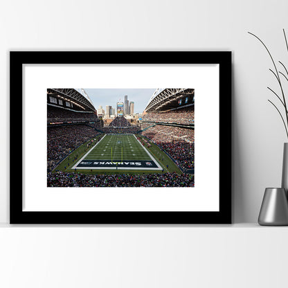 CenturyLink Field, Stadium Canvas, Sport Art, Fan Gifts, White Border Framed Art Print Wall Decor