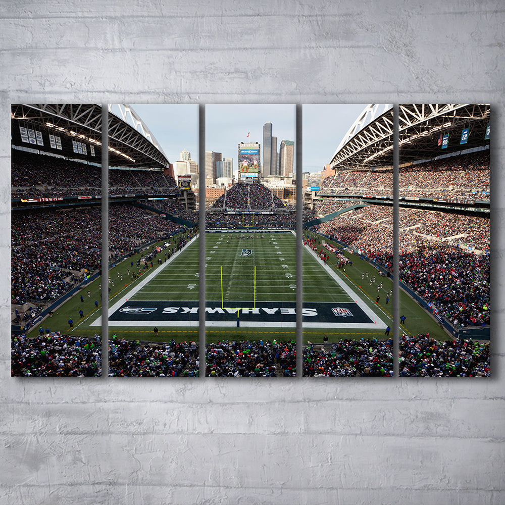 CenturyLink Field, Stadium Canvas, Sport Art, Fan Gifts, 5 Panel B, Extra Large Canvas, Canvas Print Wall Art