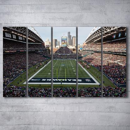 CenturyLink Field, Stadium Canvas, Sport Art, Fan Gifts, 5 Panel B, Extra Large Canvas, Canvas Print Wall Art