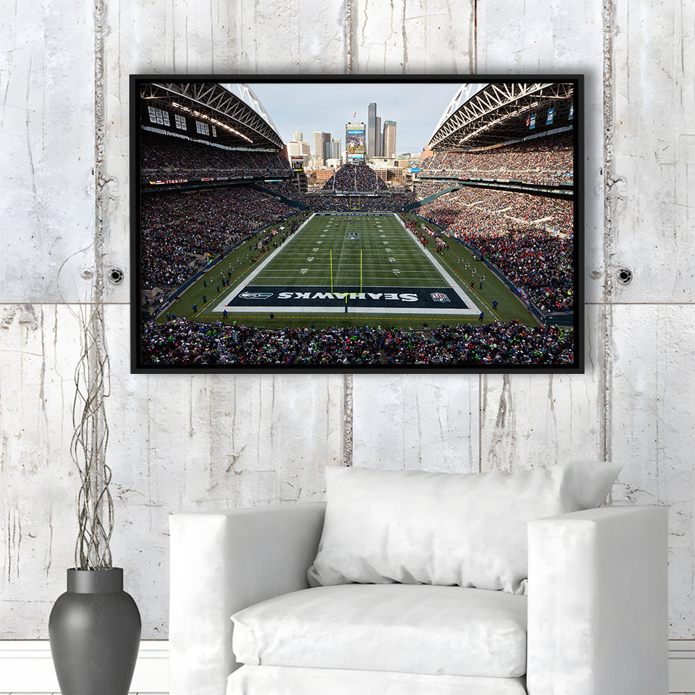 CenturyLink Field, Stadium Canvas, Sport Art, Fan Gifts, Framed Canvas Print Wall Art, Floating Frame