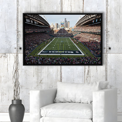 CenturyLink Field, Stadium Canvas, Sport Art, Fan Gifts, Framed Canvas Print Wall Art, Floating Frame