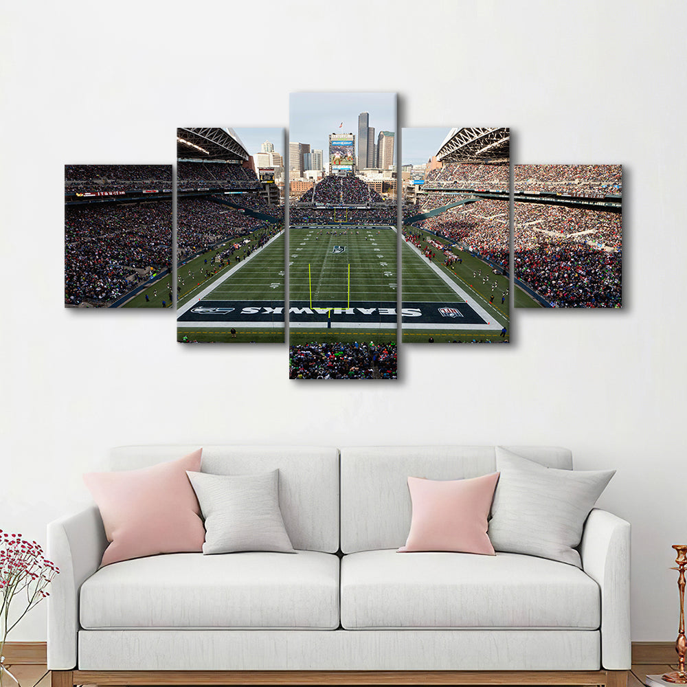 CenturyLink Field, Stadium Canvas, Sport Art, Fan Gifts, 5 Panel, Large Canvas, Canvas Print Wall Art