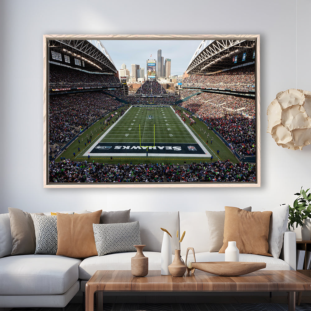 CenturyLink Field, Stadium Canvas, Sport Art, Fan Gifts, Framed Canvas Print Wall Art, Floating Frame