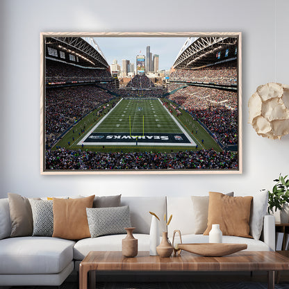 CenturyLink Field, Stadium Canvas, Sport Art, Fan Gifts, Framed Canvas Print Wall Art, Floating Frame