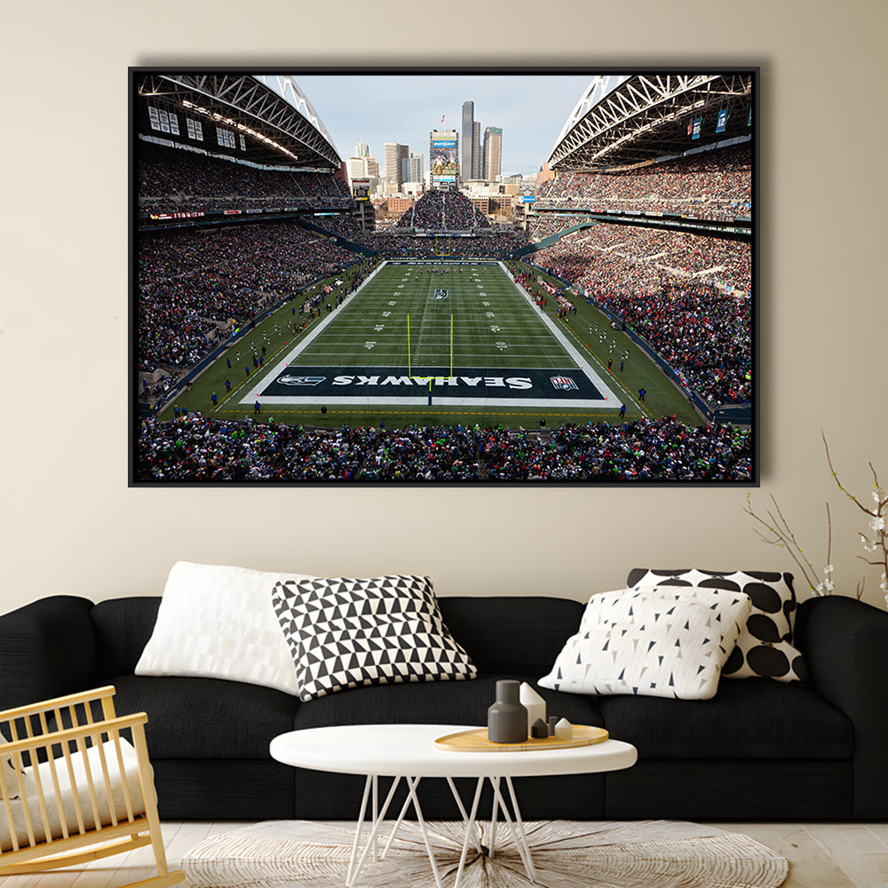 CenturyLink Field, Stadium Canvas, Sport Art, Fan Gifts, Framed Canvas Print Wall Art, Floating Frame