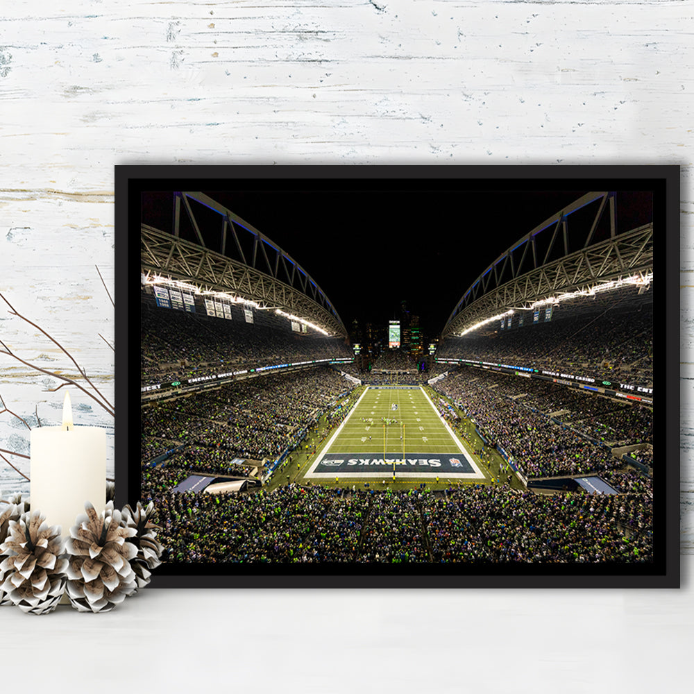 CenturyLink Field, Stadium Canvas, Sport Art, Framed Canvas Print Wall Art, Floating Frame
