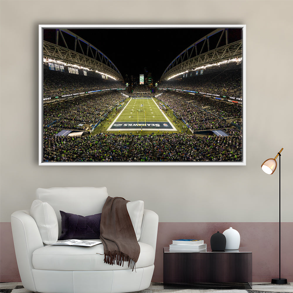 CenturyLink Field, Stadium Canvas, Sport Art, Framed Canvas Print Wall Art, Floating Frame