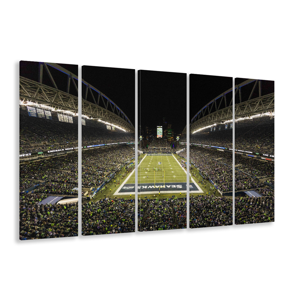 CenturyLink Field, Stadium Canvas, Sport Art, 5 Panel B, Extra Large Canvas, Canvas Print Wall Art