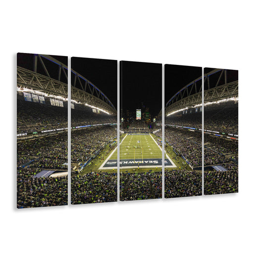 CenturyLink Field, Stadium Canvas, Sport Art, 5 Panel B, Extra Large Canvas, Canvas Print Wall Art