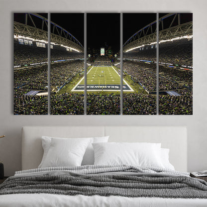 CenturyLink Field, Stadium Canvas, Sport Art, 5 Panel B, Extra Large Canvas, Canvas Print Wall Art
