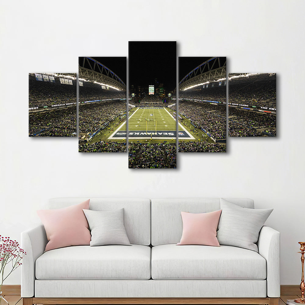 CenturyLink Field, Stadium Canvas, Sport Art, Gift for him, 5 Panel, Large Canvas, Canvas Print Wall Art